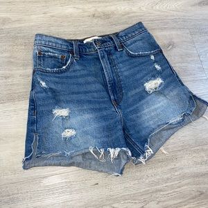 Abercrombie and Fitch 4’’ high rise denim shorts